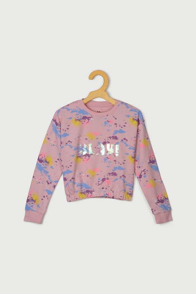 Printed-Cotton-Hood-Girls-Sweatshirt