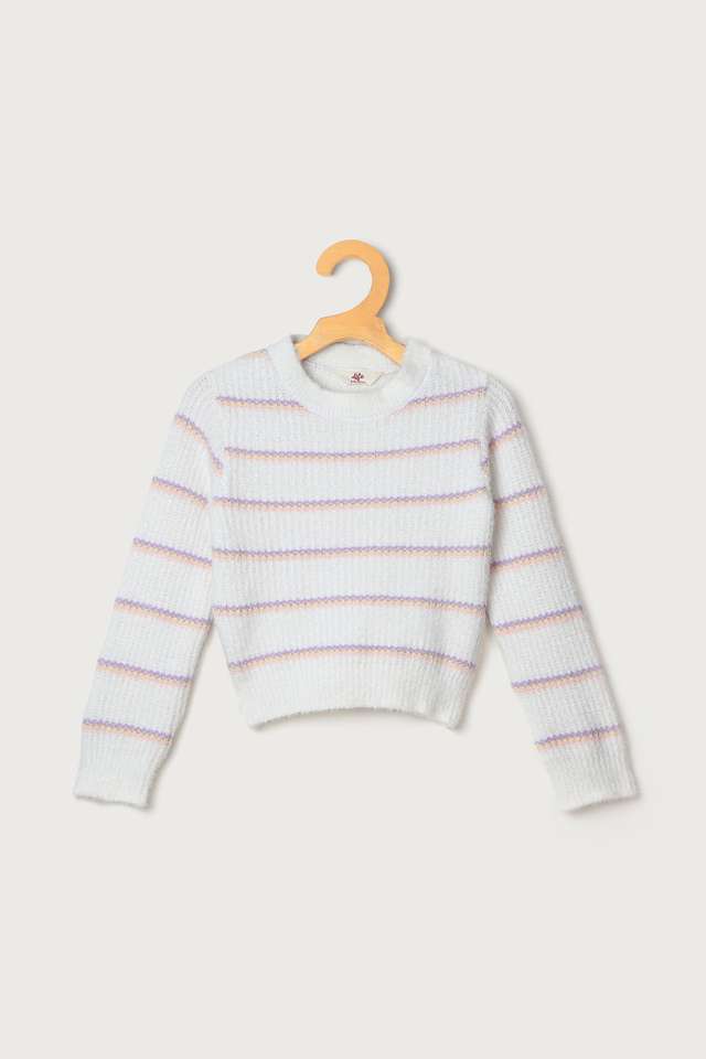 Solid-Nylon-Round-Neck-Girls-Sweater