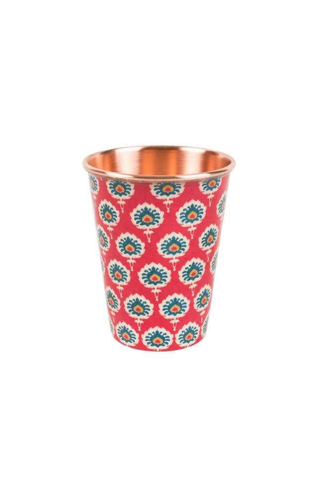 Indian-Floral-Copper-Tumbler---Large