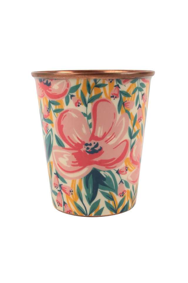 Tropical-Lilies-Copper-Tumbler---Small