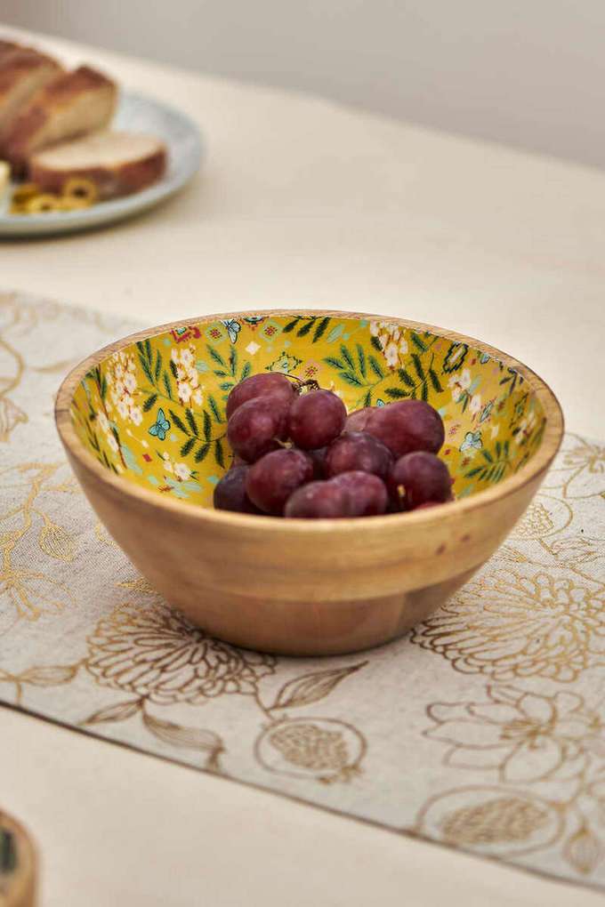 Country-wooden-large-Bowl--Farm-Garden -Yellow