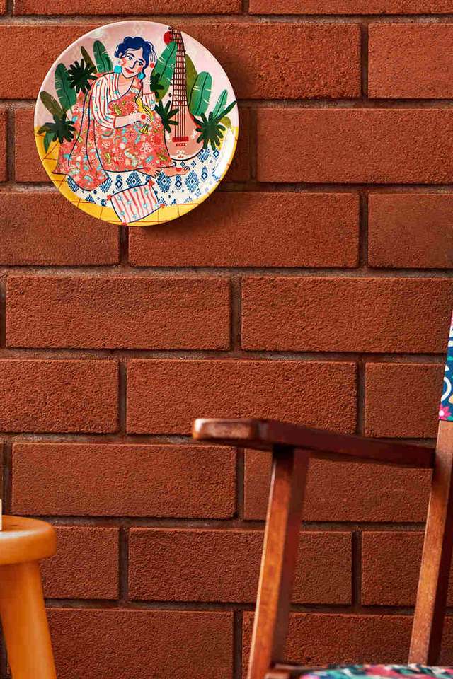 Lady-With-Sitar-Wall-Plate