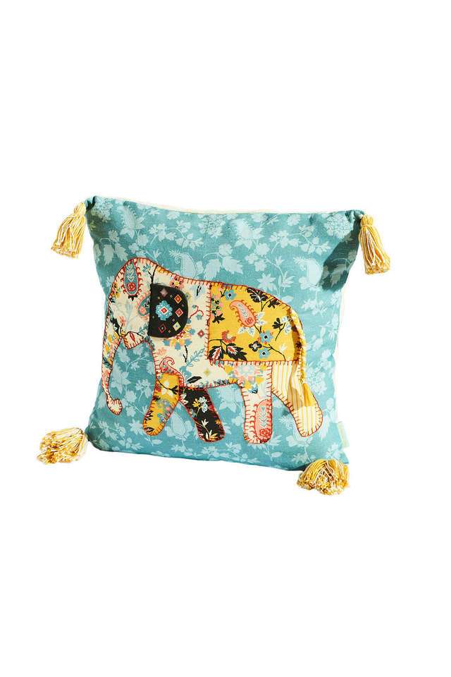 N.R.S.-Tex-Pixel-Paisley-Cushion-Cover-Elephant