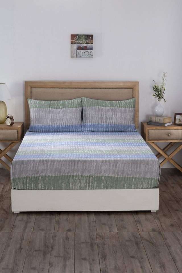 Streak-Tint-King-Blue-Bed-Sheet-with-Pillow-Case
