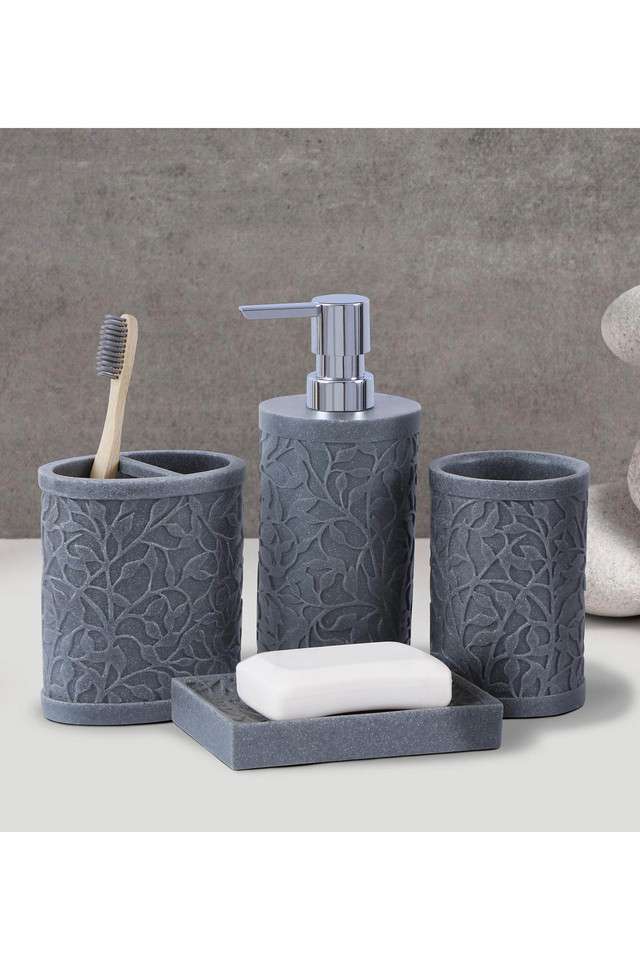 Polyresin-4Pc-Bathroom-set -Grey