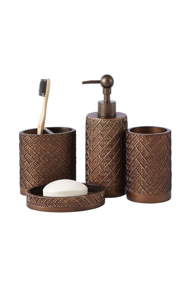 Polyresin-4Pc-Bathset -Brown