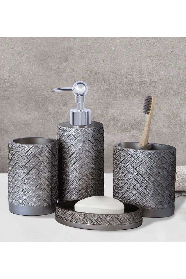 Polyresin-4Pc-Bathset -Dark-Grey