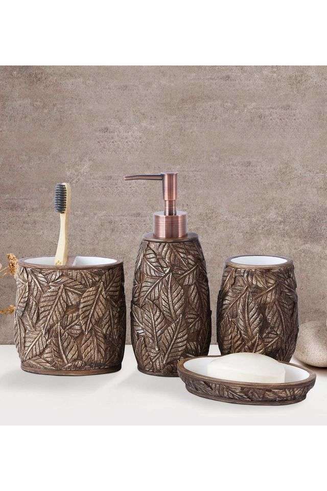 Polyresin-4Pc-Bathset -Brown