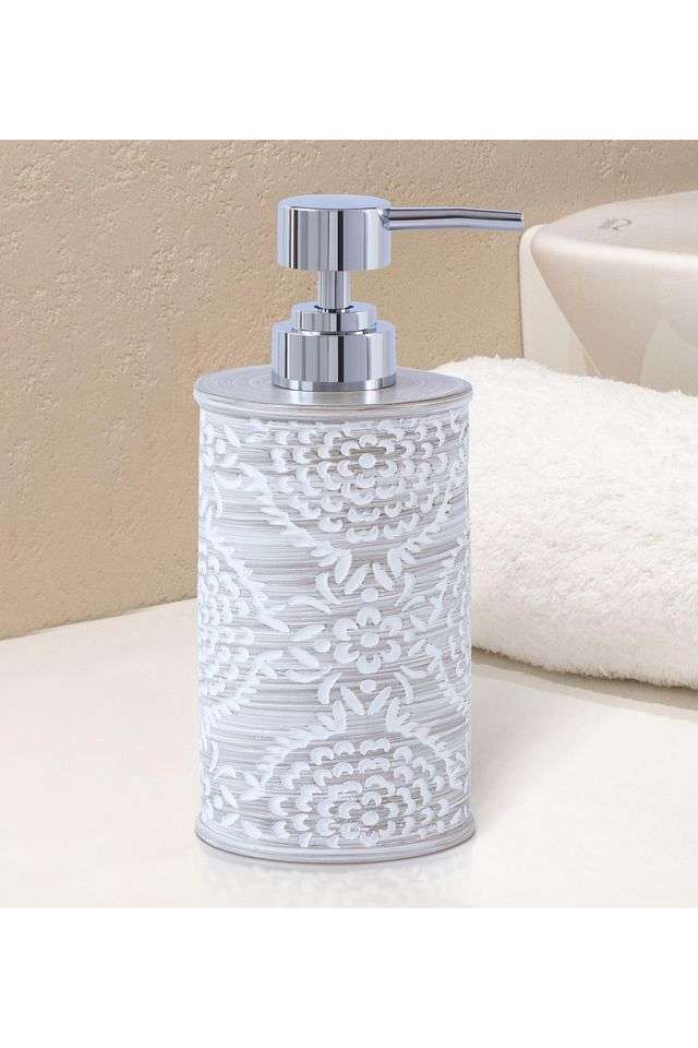 Polyresin-Soap-&-Lotion-Dispenser -320-ml -Dark-Grey-&-White