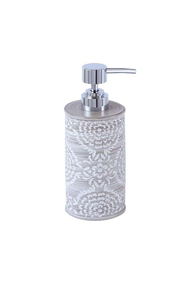 Polyresin-Soap-&-Lotion-Dispenser -320-ml -Dark-Grey-&-White