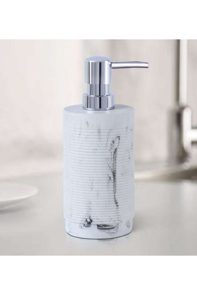 Polyresin-Soap-&-Lotion-Dispenser -320-ml -Marble-White