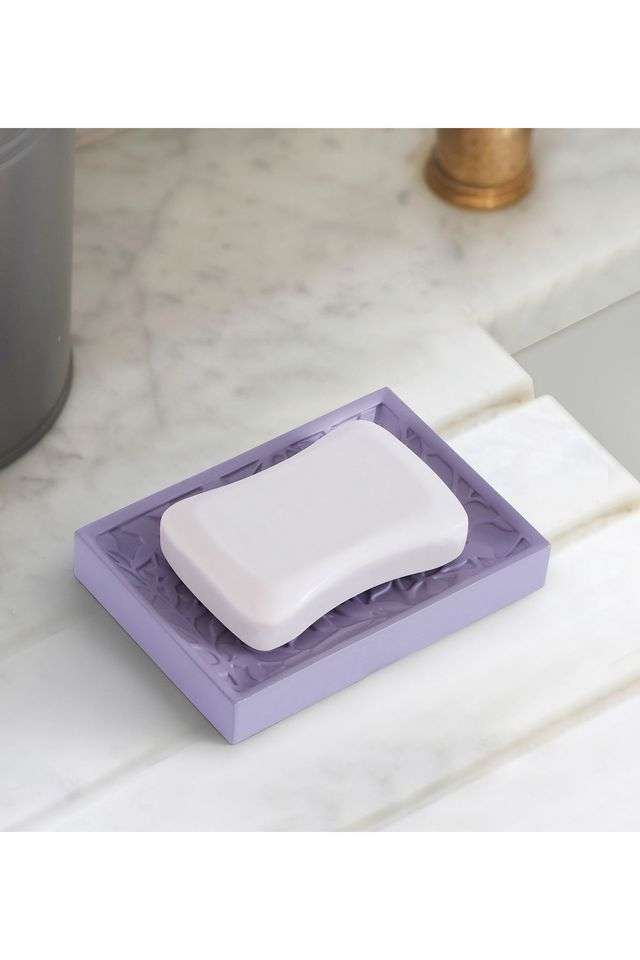 Polyresin-Soap-Dish-with-Hole -Purple