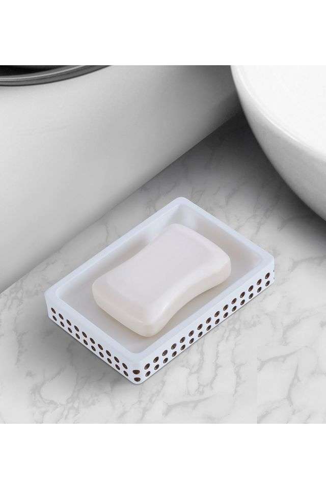 Polyresin-Soap-Dish-with-Hole -Beige-Brown