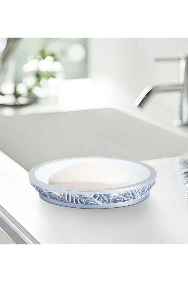 Polyresin-Soap-Dish-with-Hole -Grey