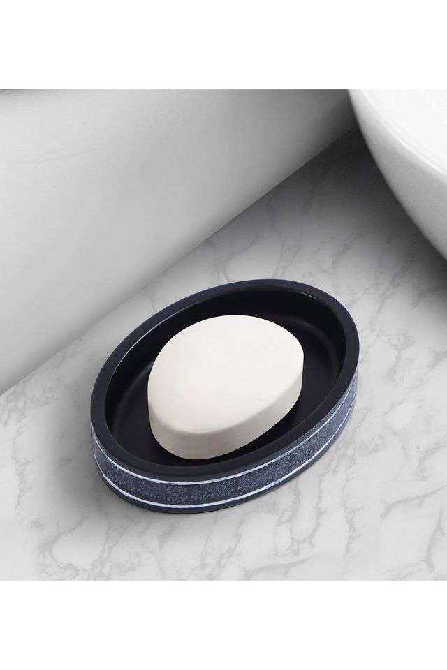 Polyresin-Soap-Dish-with-Hole -Charcoal