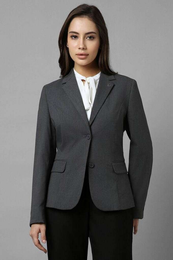 Solid-Polyester-Women-s-Casual-Wear-Blazer