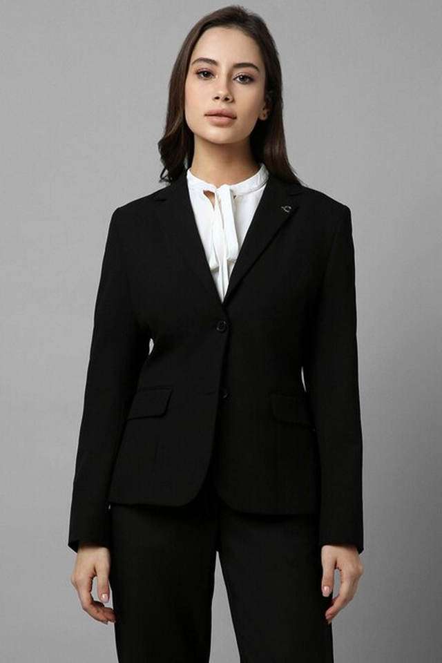 Solid-Polyester-Women-s-Casual-Wear-Blazer