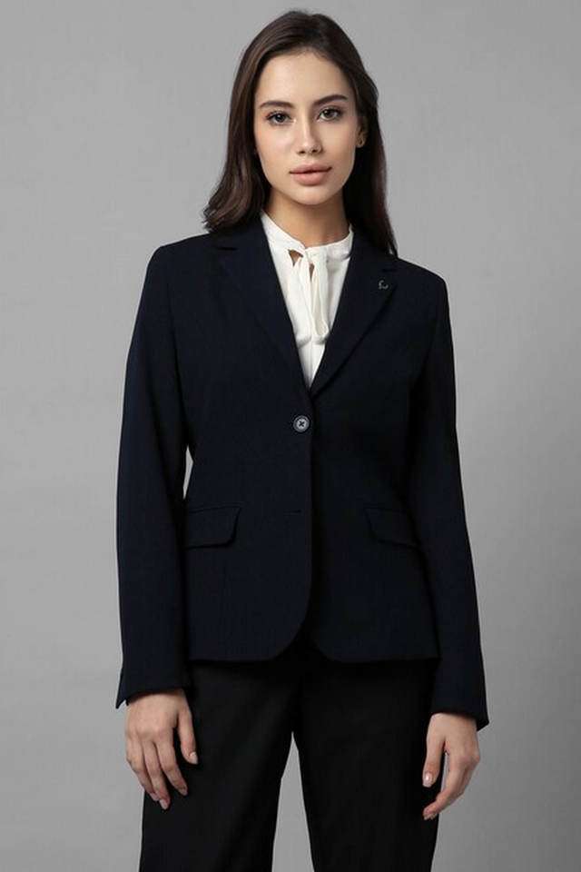 Solid-Polyester-Women-s-Casual-Wear-Blazer