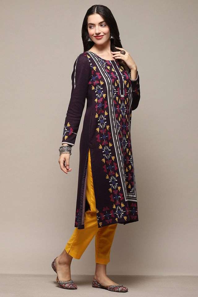 Tie-&-Dye-Blended-Fabric-Round-Neck-Women-s-Kurta