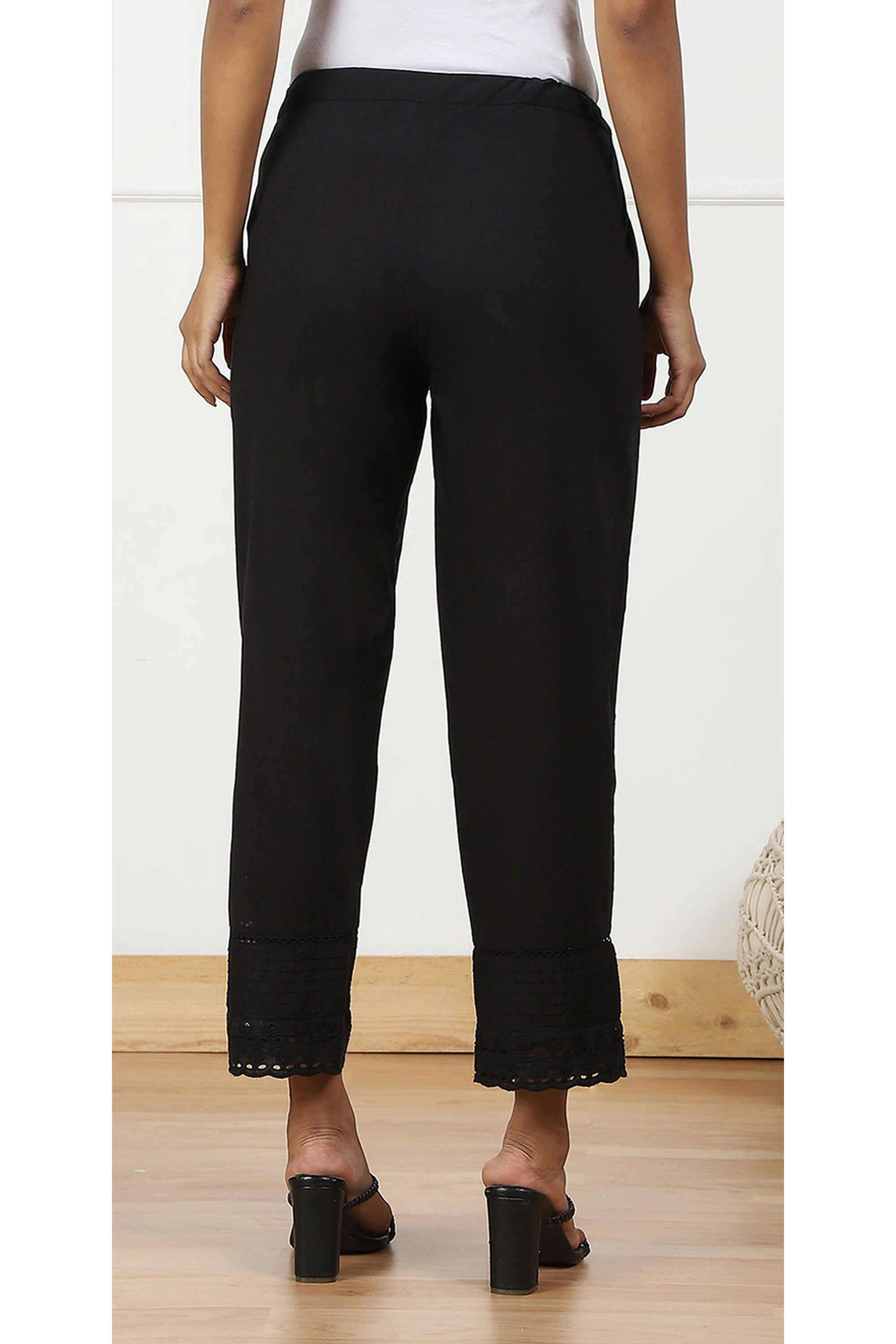 Solid-Cotton-Blend-Women-Pants