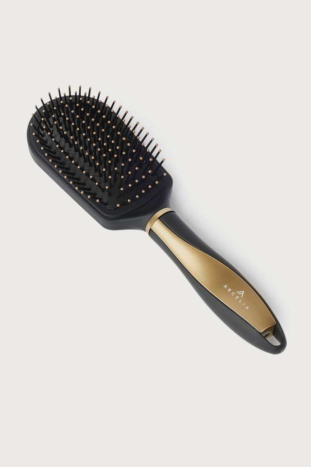 Cushioned-Hair-Brush---Golden-&-Black