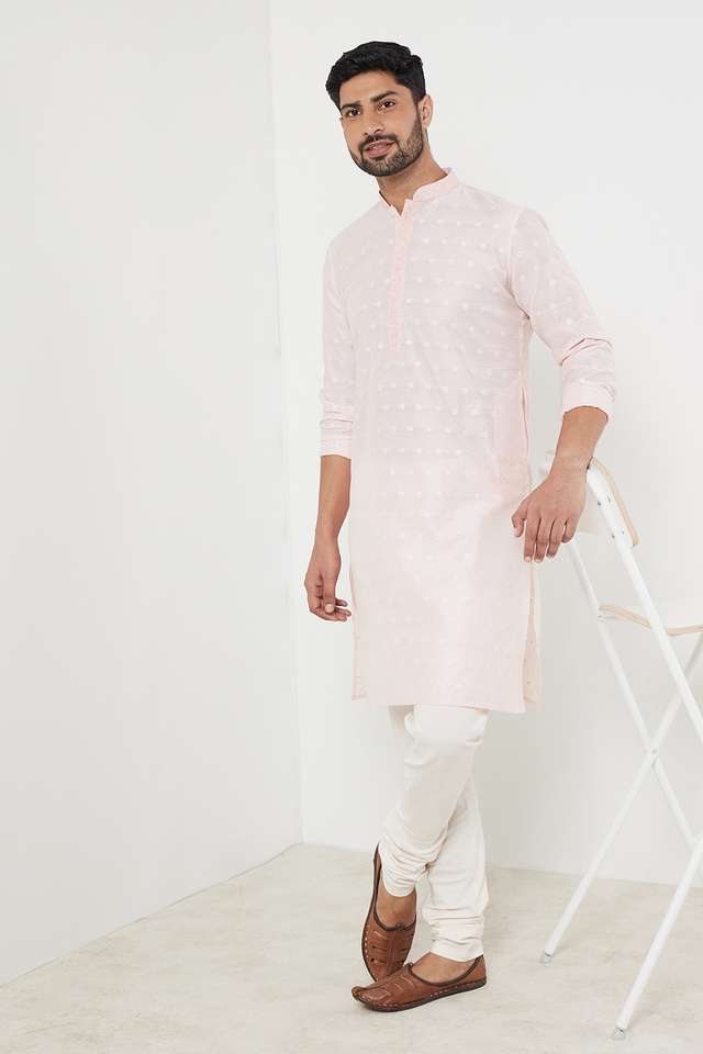 Jacquard-Polyester-Slim-Fit-Men-s-Long-Kurta