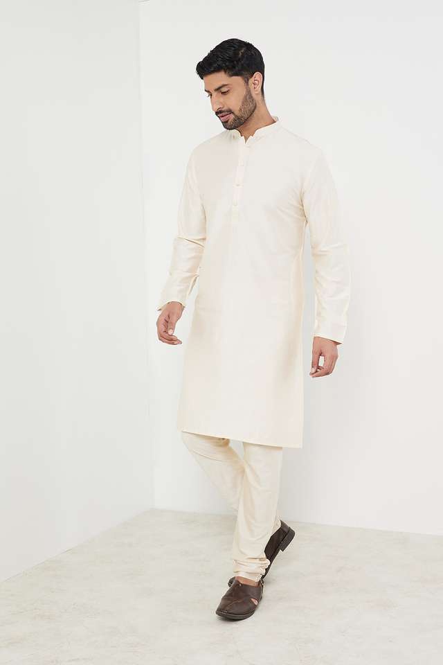 Solid-Viscose-Blend-Slim-Fit-Men-s-Long-Kurta