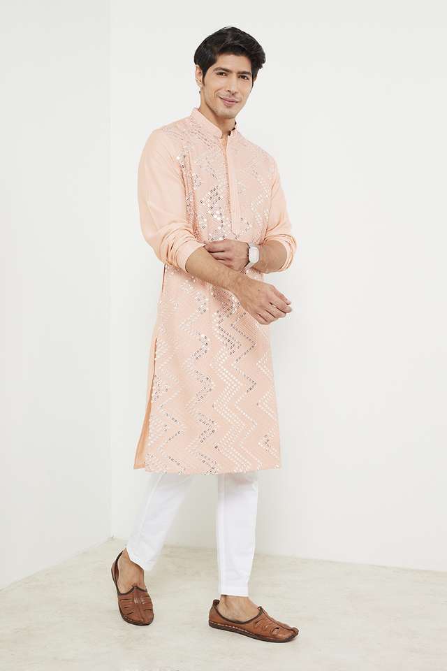 Printed-Rayon-Slim-Fit-Men-s-Long-Kurta