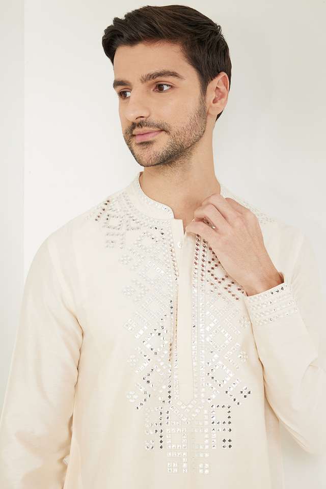 Embroidered-Viscose-Blend-Slim-Fit-Men-s-Long-Kurta