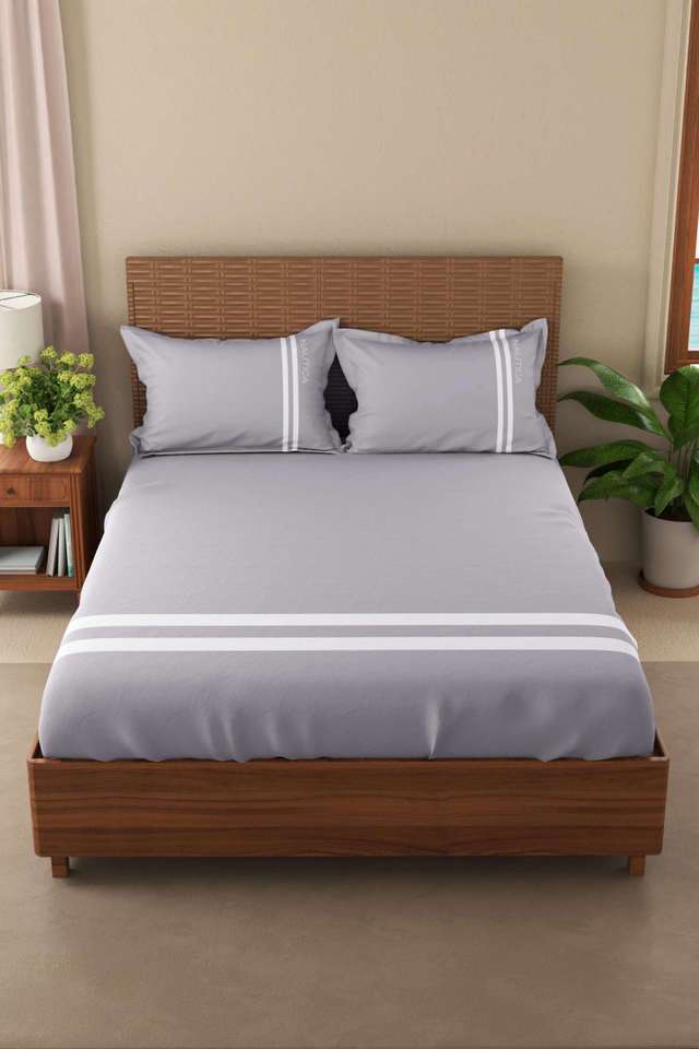Luxurious-100--Egyptian-Satin-Fitted-Cotton-King-Bedsheet-with-2-Pillow-Covers