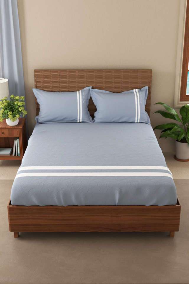 Luxurious-100--Egyptian-Satin-Fitted-Cotton-King-Bedsheet-with-2-Pillow-Covers