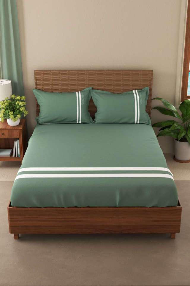 Luxurious-100--Egyptian-Satin-Fitted-Cotton-King-Bedsheet-with-2-Pillow-Covers