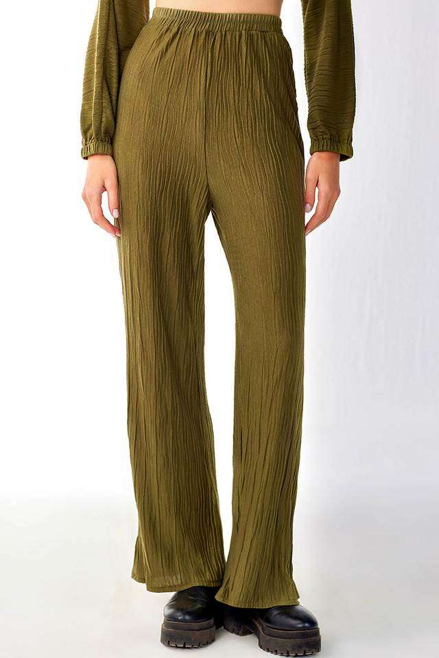 Solid Regular Fit Blended Fabric Women Casual Wear Trousers-image-7