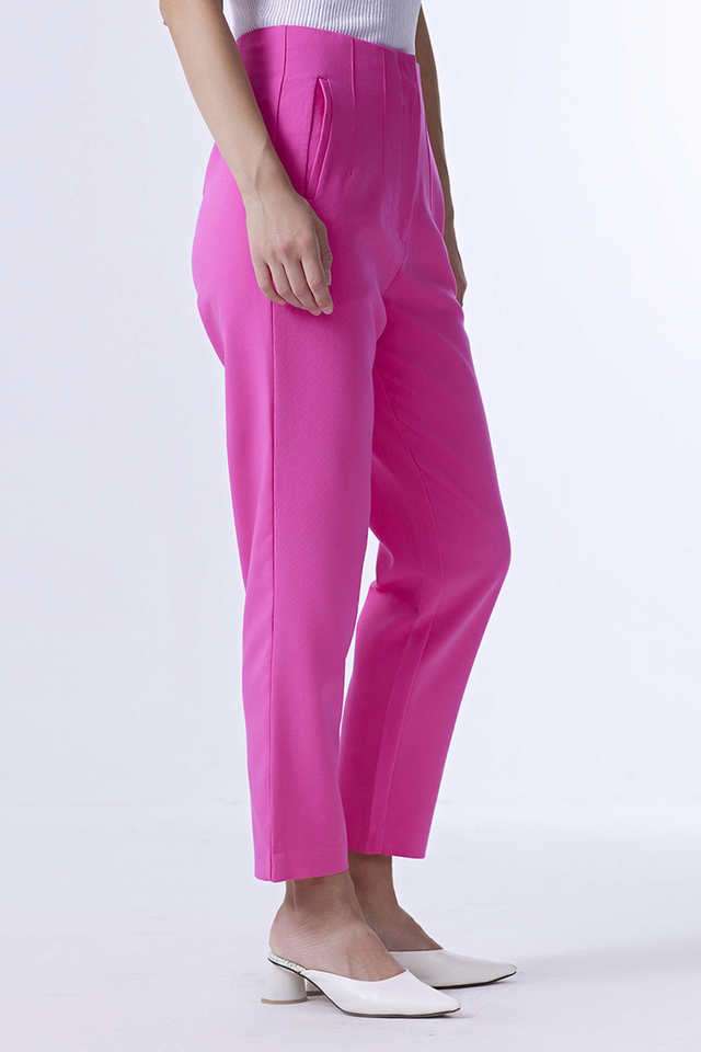 Solid-Regular-Fit-Mesh-Women-s-Formal-Wear-Pant