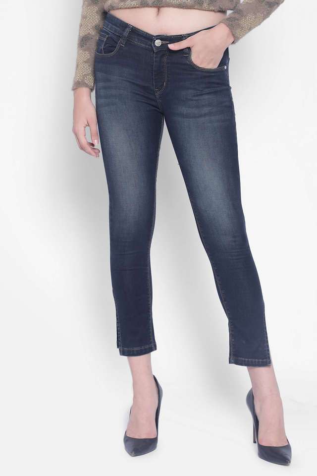 crimsoune club Mid Rise Dark Wash Cotton Blend Slim Fit Women's Jeans-picture-23