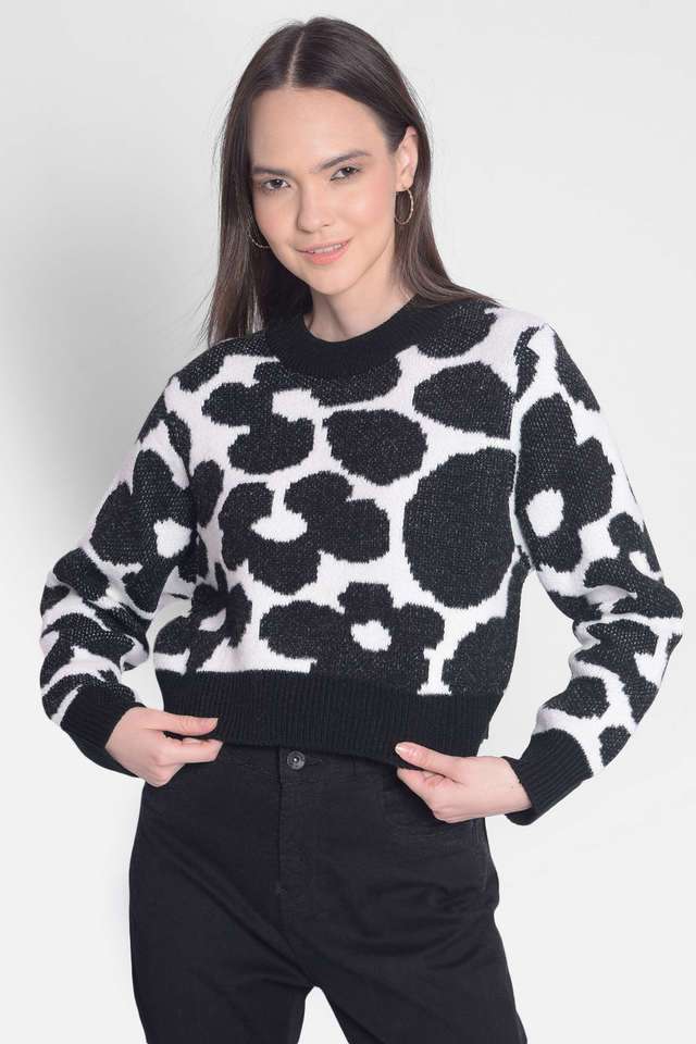 Solid-Round-Neck-Blended-Fabric-Women-s-Casual-Wear-Pullover