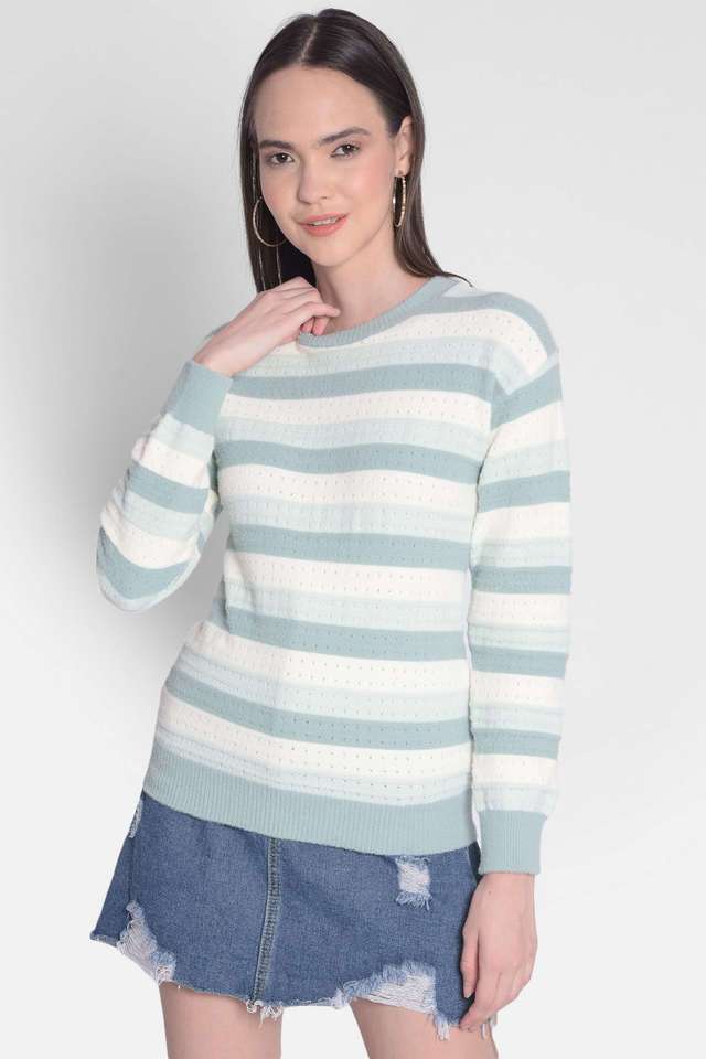 crimsoune club Stripes Round Neck Regular Fit Women Pullover-picture-10