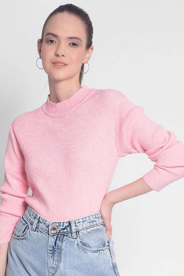 crimsoune club Solid Turtle Neck Blended Fabric Women's Casual Wear Pullover-picture-13