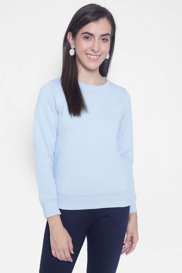 crimsoune club Solid Round Neck Blended Fabric Women Sweatshirt-picture-12