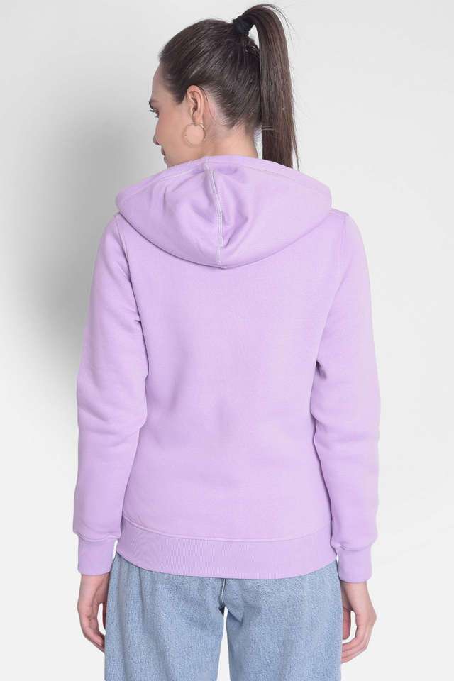 Solid-Hooded-Blended-Fabric-Women-s-Casual-Wear-Sweatshirt