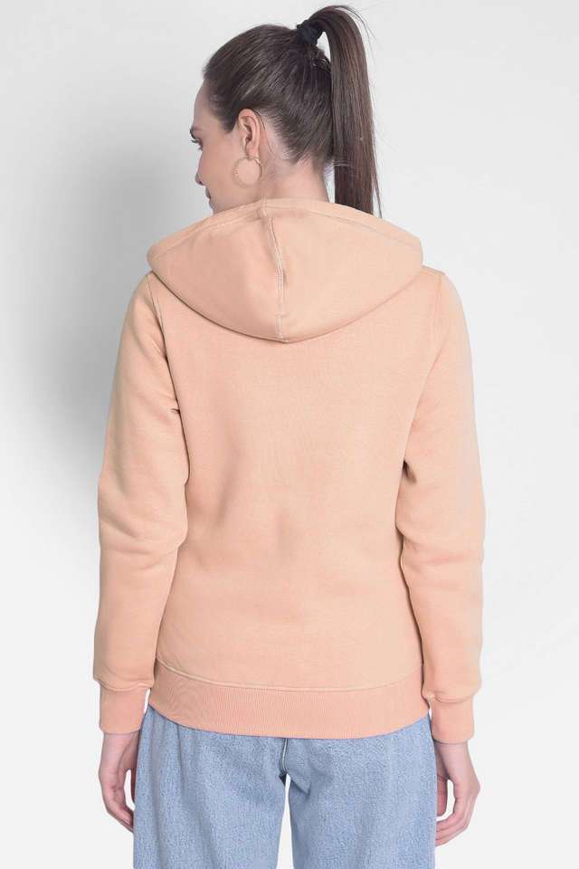 Solid-Hooded-Blended-Fabric-Women-s-Casual-Wear-Sweatshirt