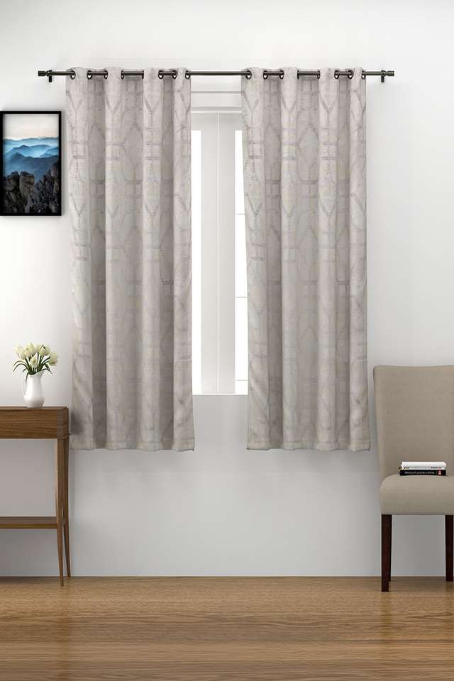 Adorne-Geo-Blackout-Jacquard-Window-Curtains-Set-Of-2