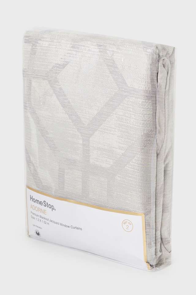 Adorne-Geo-Blackout-Jacquard-Window-Curtains-Set-Of-2