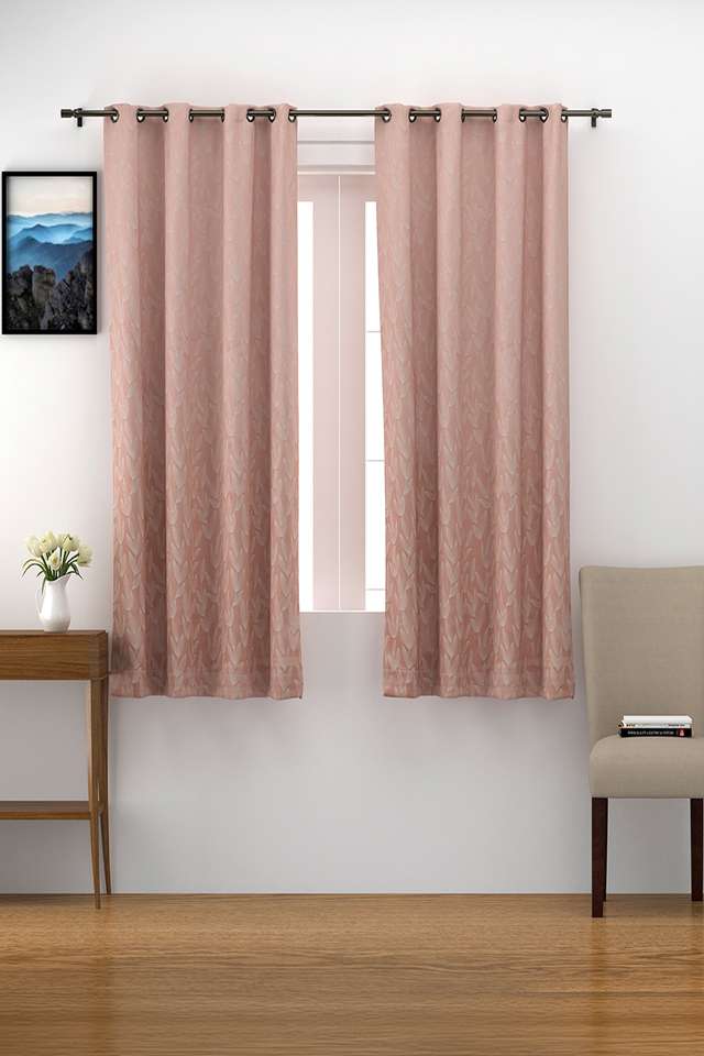 Adorne-Leafy-Jacquard-Window-Curtains-Set-Of-2