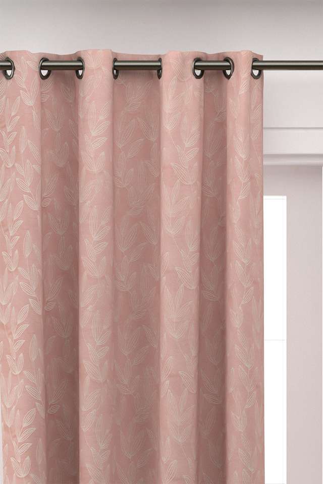 Adorne-Leafy-Jacquard-Window-Curtains-Set-Of-2