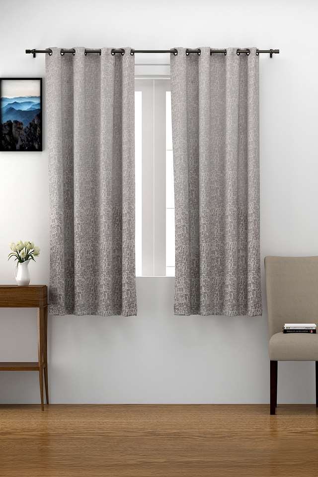 Adorne-Beige-Textured-Jacquard-Window-Curtains-Set-Of-2