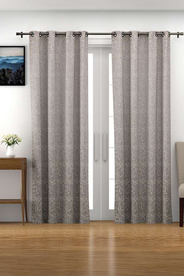 Adorne-Beige-Textured-Jacquard-Door-Curtains-Set-Of-2