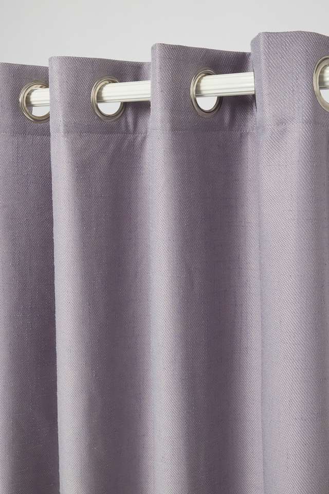 Adorne-/2-Grey-Textured-Solid-Window-Curtains