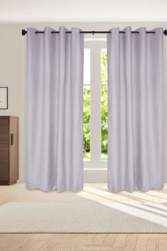 Adorne-S/2-Grey-Textured-Solid-XL-Door-Curtains