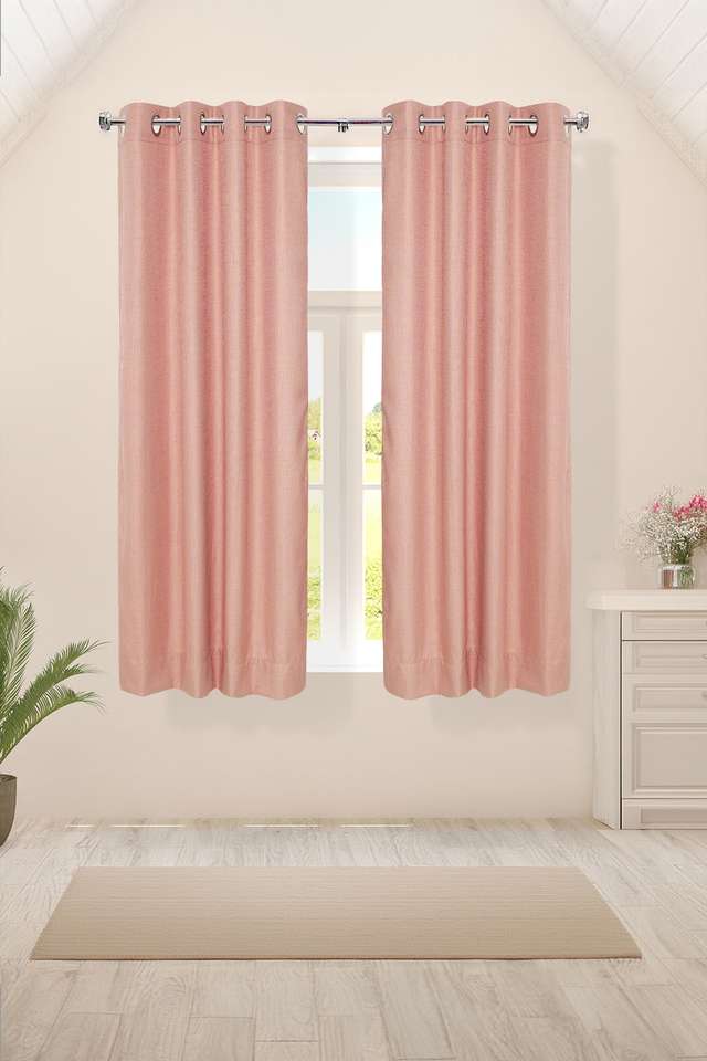 Adorne-S/2-Blush-Textured-Solid-Window-Curtains